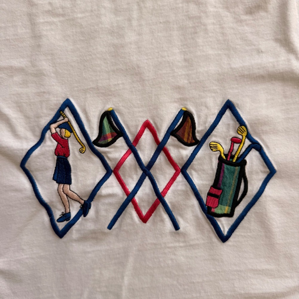 Golf Embroidered T-Shirt Womens L White Short Sleeve Preppy 90s vintage Golfcore